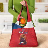 Custom Czech Republic Football Go Champions Grocery Bag Sporty Style with Lion Mascot