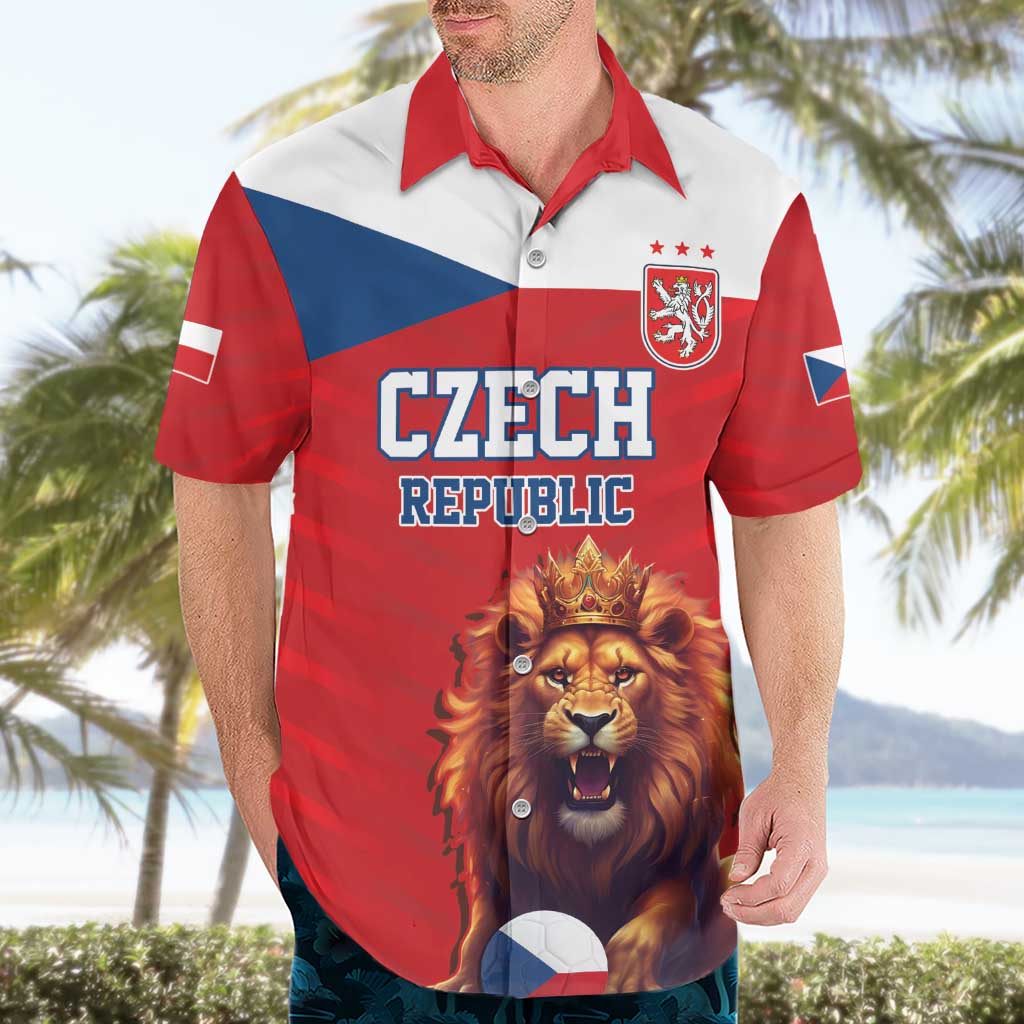Custom Czech Republic Football Go Champions Hawaiian Shirt Sporty Style with Lion Mascot