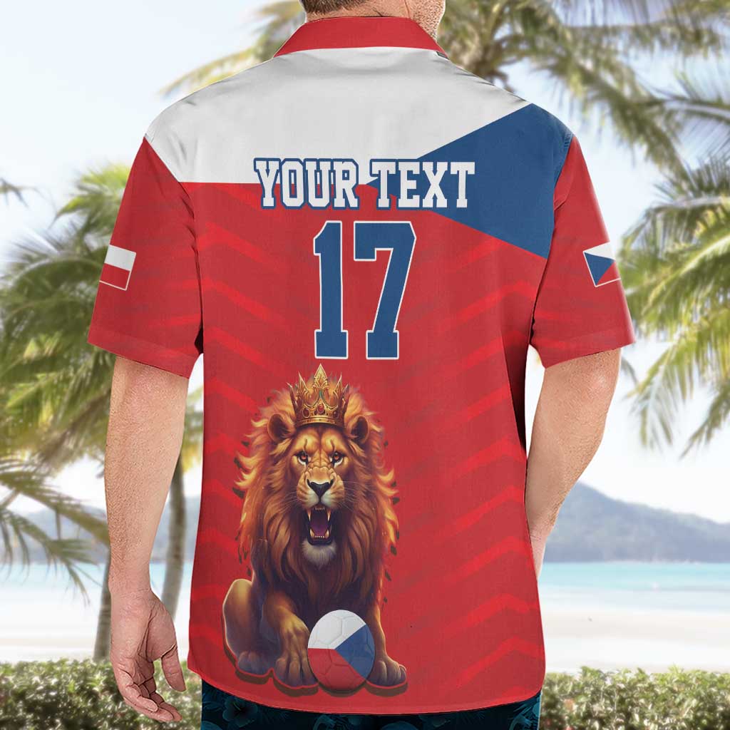 Custom Czech Republic Football Go Champions Hawaiian Shirt Sporty Style with Lion Mascot