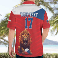 Custom Czech Republic Football Go Champions Hawaiian Shirt Sporty Style with Lion Mascot