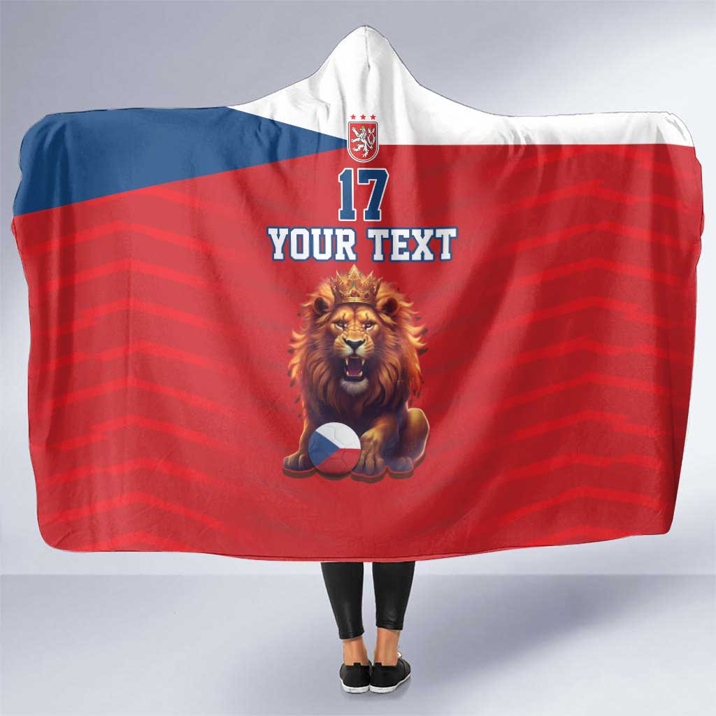Custom Czech Republic Football Go Champions Hooded Blanket Sporty Style with Lion Mascot