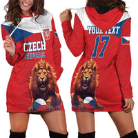 Custom Czech Republic Football Go Champions Hoodie Dress Sporty Style with Lion Mascot