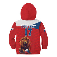 Custom Czech Republic Football Go Champions Kid Hoodie Sporty Style with Lion Mascot