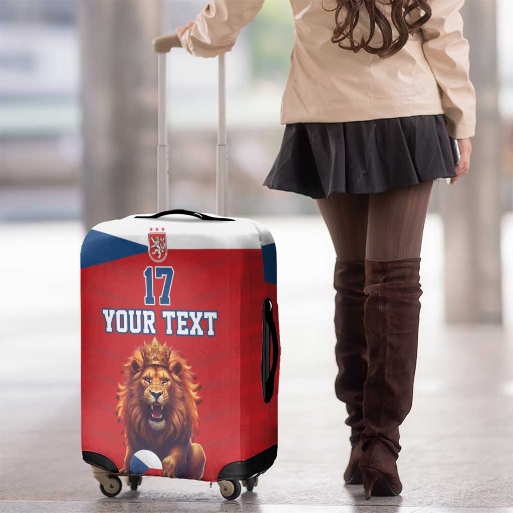 Custom Czech Republic Football Go Champions Luggage Cover Sporty Style with Lion Mascot