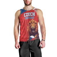 Custom Czech Republic Football Go Champions Men Tank Top Sporty Style with Lion Mascot