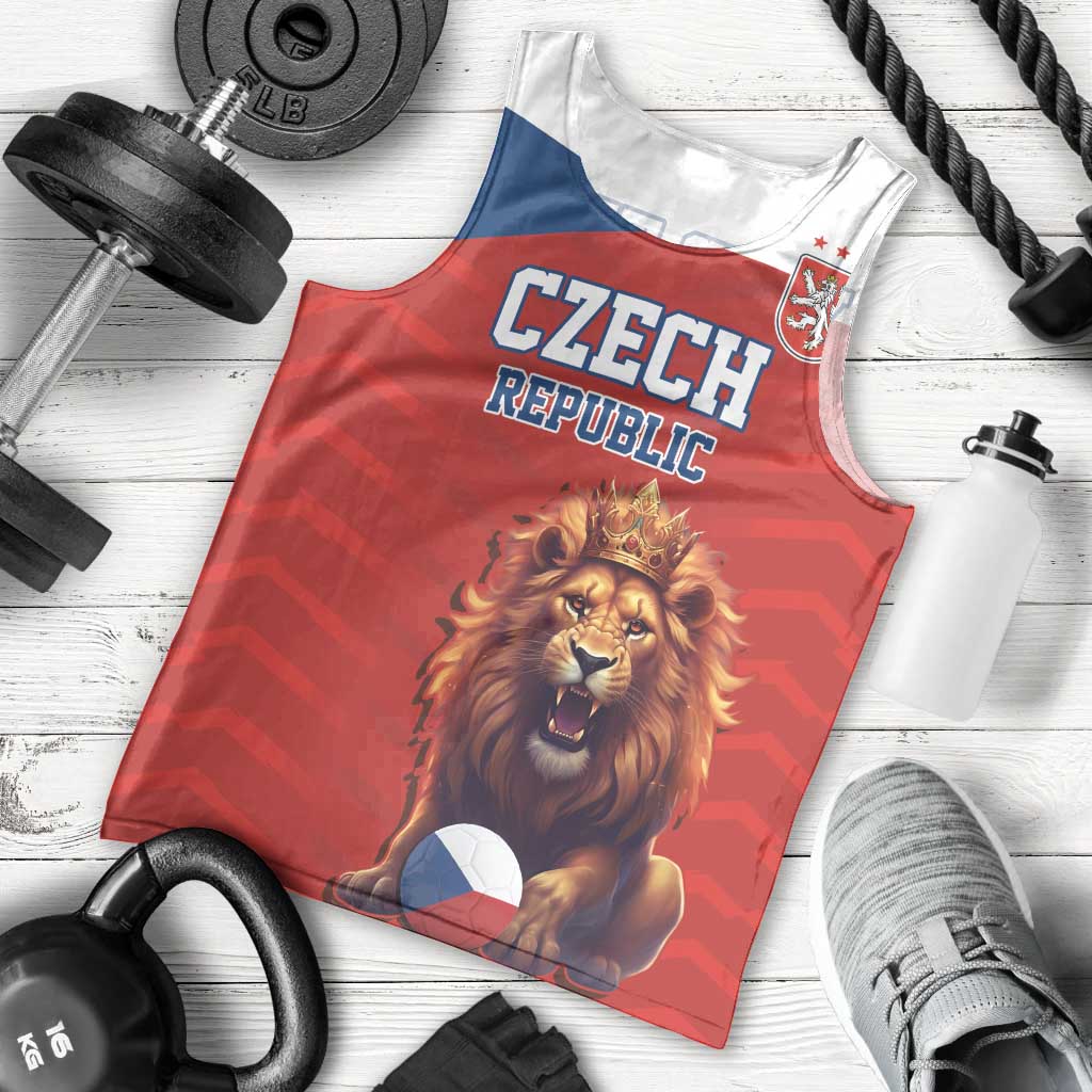 Custom Czech Republic Football Go Champions Men Tank Top Sporty Style with Lion Mascot