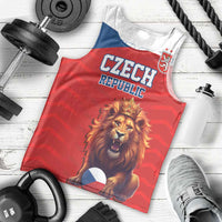 Custom Czech Republic Football Go Champions Men Tank Top Sporty Style with Lion Mascot