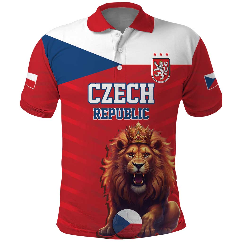 Custom Czech Republic Football Go Champions Polo Shirt Sporty Style with Lion Mascot