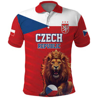 Custom Czech Republic Football Go Champions Polo Shirt Sporty Style with Lion Mascot