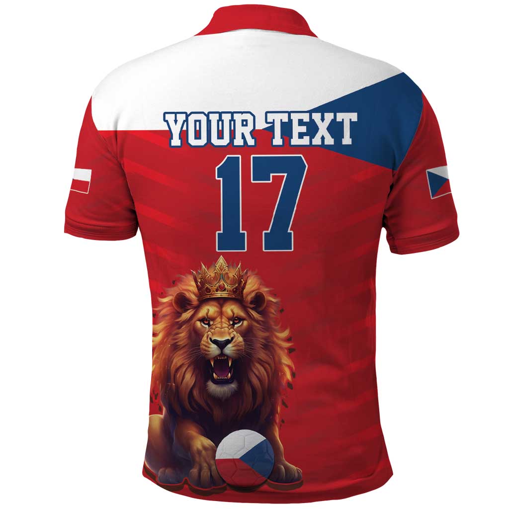Custom Czech Republic Football Go Champions Polo Shirt Sporty Style with Lion Mascot