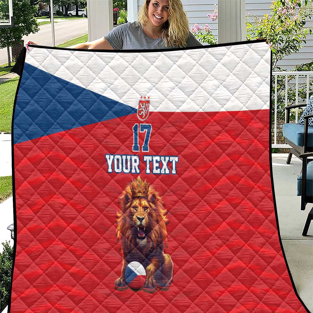 Custom Czech Republic Football Go Champions Quilt Sporty Style with Lion Mascot