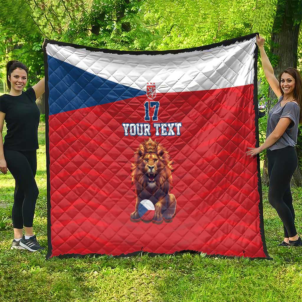 Custom Czech Republic Football Go Champions Quilt Sporty Style with Lion Mascot