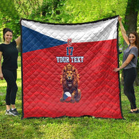 Custom Czech Republic Football Go Champions Quilt Sporty Style with Lion Mascot