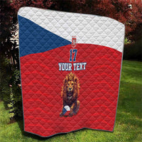 Custom Czech Republic Football Go Champions Quilt Sporty Style with Lion Mascot