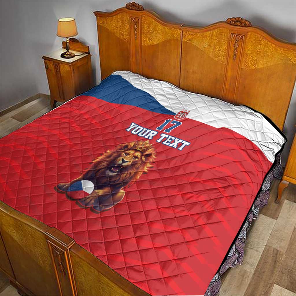 Custom Czech Republic Football Go Champions Quilt Sporty Style with Lion Mascot