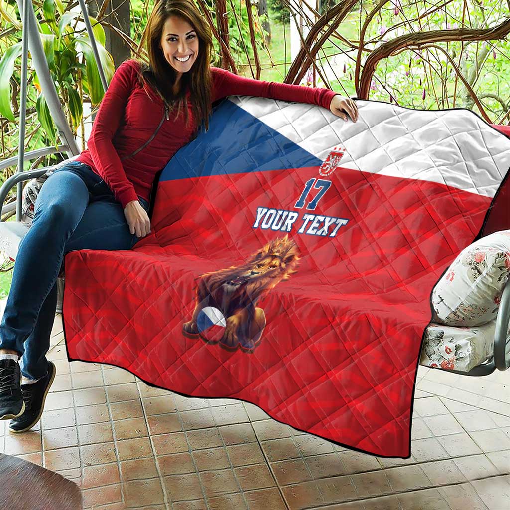 Custom Czech Republic Football Go Champions Quilt Sporty Style with Lion Mascot