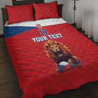 Custom Czech Republic Football Go Champions Quilt Bed Set Sporty Style with Lion Mascot