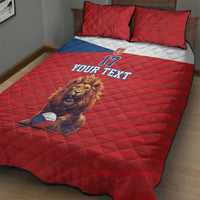 Custom Czech Republic Football Go Champions Quilt Bed Set Sporty Style with Lion Mascot