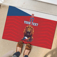 Custom Czech Republic Football Go Champions Rubber Doormat Sporty Style with Lion Mascot
