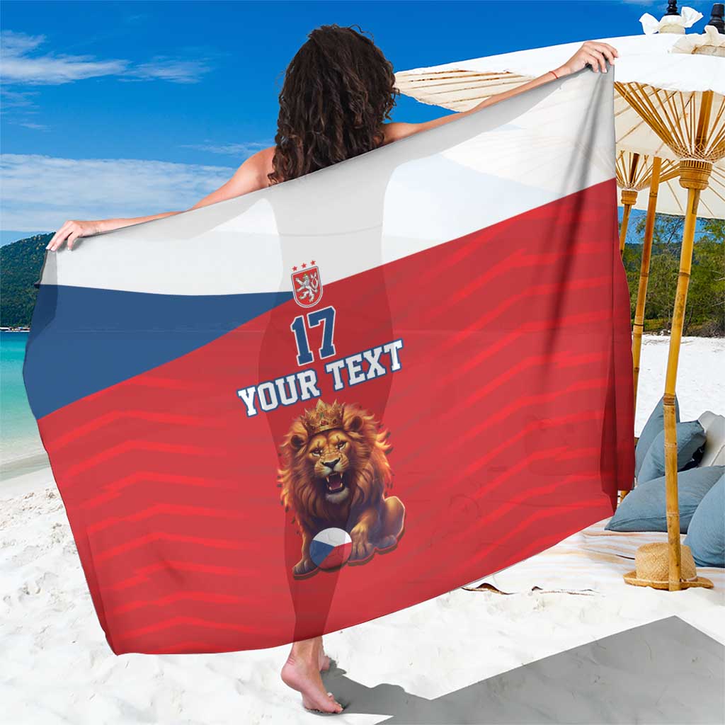 Custom Czech Republic Football Go Champions Sarong Sporty Style with Lion Mascot