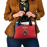 Custom Czech Republic Football Go Champions Shoulder Handbag Sporty Style with Lion Mascot