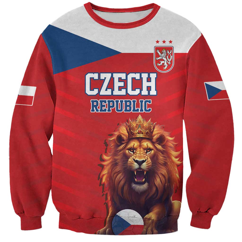 Custom Czech Republic Football Go Champions Sweatshirt Sporty Style with Lion Mascot