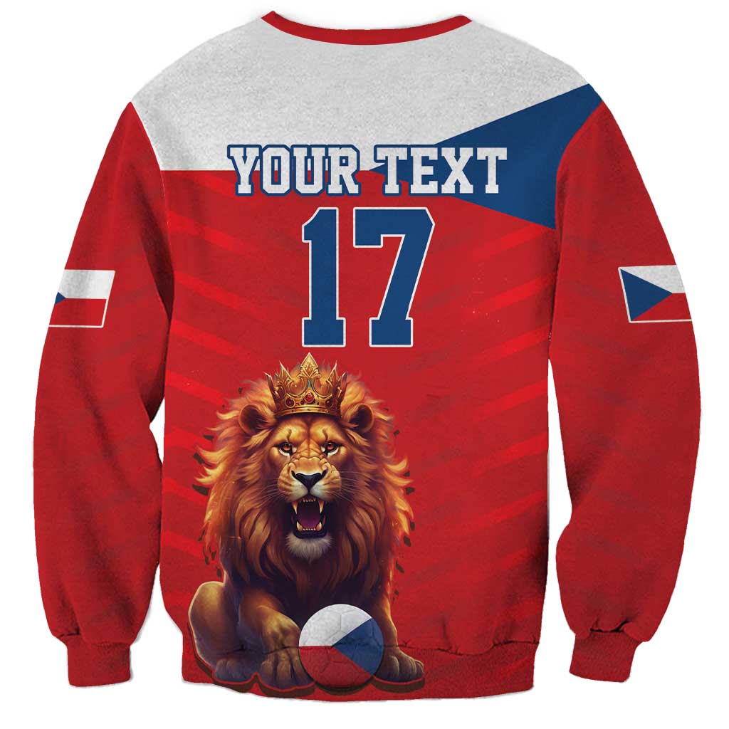 Custom Czech Republic Football Go Champions Sweatshirt Sporty Style with Lion Mascot