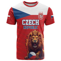 Custom Czech Republic Football Go Champions T Shirt Sporty Style with Lion Mascot