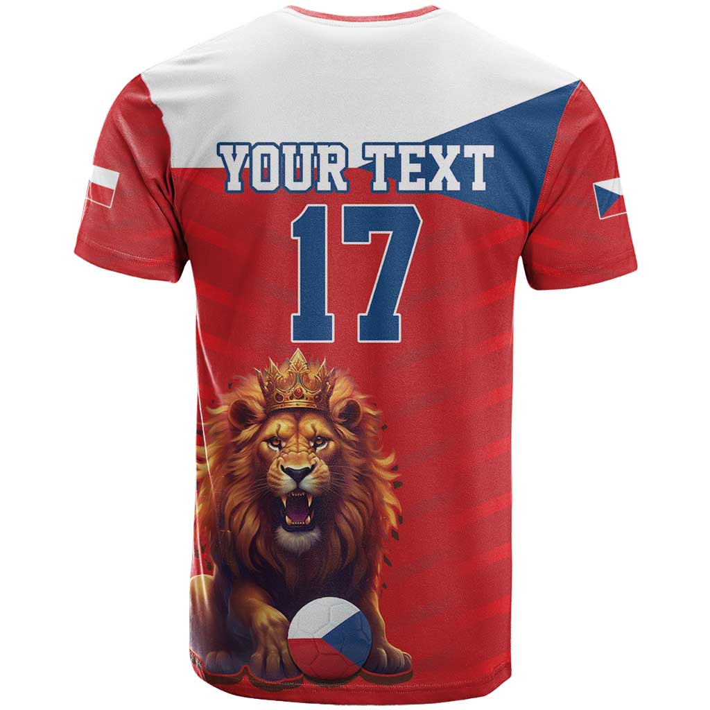 Custom Czech Republic Football Go Champions T Shirt Sporty Style with Lion Mascot