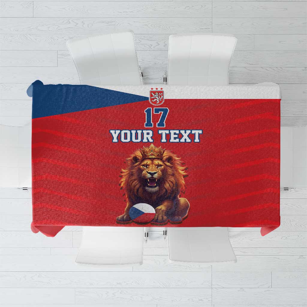 Custom Czech Republic Football Go Champions Tablecloth Sporty Style with Lion Mascot
