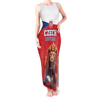Custom Czech Republic Football Go Champions Tank Maxi Dress Sporty Style with Lion Mascot