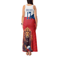 Custom Czech Republic Football Go Champions Tank Maxi Dress Sporty Style with Lion Mascot