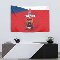 Custom Czech Republic Football Go Champions Tapestry Sporty Style with Lion Mascot