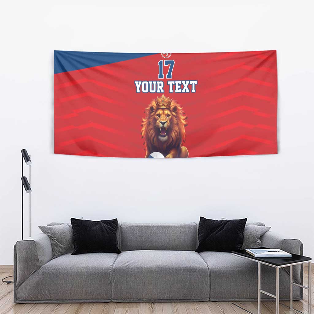 Custom Czech Republic Football Go Champions Tapestry Sporty Style with Lion Mascot