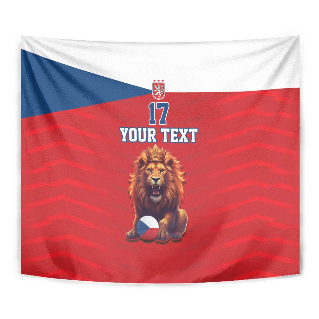 Custom Czech Republic Football Go Champions Tapestry Sporty Style with Lion Mascot