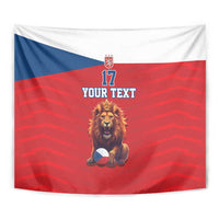 Custom Czech Republic Football Go Champions Tapestry Sporty Style with Lion Mascot
