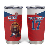 Custom Czech Republic Football Go Champions Tumbler Cup Sporty Style with Lion Mascot