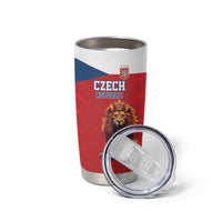 Custom Czech Republic Football Go Champions Tumbler Cup Sporty Style with Lion Mascot