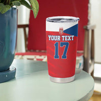 Custom Czech Republic Football Go Champions Tumbler Cup Sporty Style with Lion Mascot