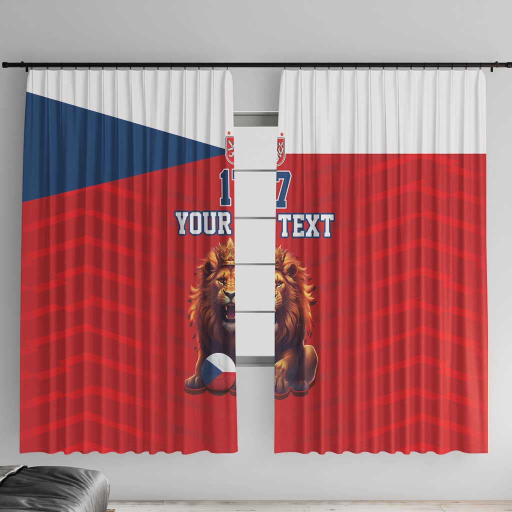 Custom Czech Republic Football Go Champions Window Curtain Sporty Style with Lion Mascot