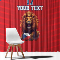 Custom Czech Republic Football Go Champions Window Curtain Sporty Style with Lion Mascot