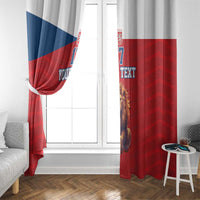 Custom Czech Republic Football Go Champions Window Curtain Sporty Style with Lion Mascot