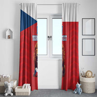 Custom Czech Republic Football Go Champions Window Curtain Sporty Style with Lion Mascot