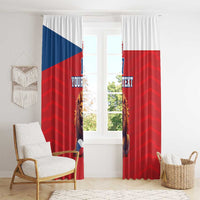 Custom Czech Republic Football Go Champions Window Curtain Sporty Style with Lion Mascot