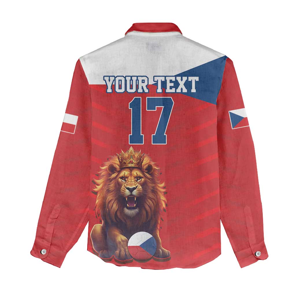 Custom Czech Republic Football Go Champions Women Casual Shirt Sporty Style with Lion Mascot
