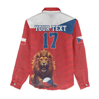 Custom Czech Republic Football Go Champions Women Casual Shirt Sporty Style with Lion Mascot