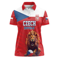 Custom Czech Republic Football Go Champions Women Polo Shirt Sporty Style with Lion Mascot