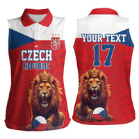 Custom Czech Republic Football Go Champions Women Sleeveless Polo Shirt Sporty Style with Lion Mascot