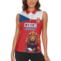 Custom Czech Republic Football Go Champions Women Sleeveless Polo Shirt Sporty Style with Lion Mascot