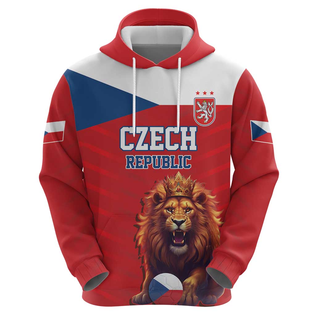 Custom Czech Republic Football Go Champions Zip Hoodie Sporty Style with Lion Mascot